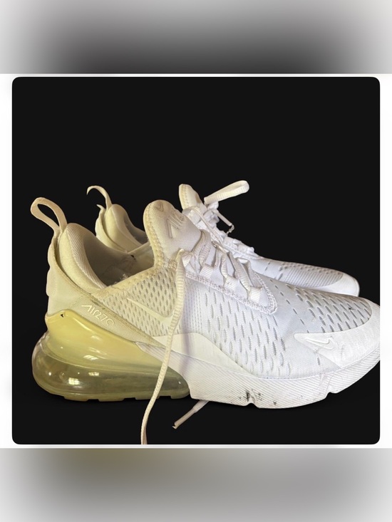Nike Shoes - Nike White Sneakers with Pale Yellow Heel Air Unit